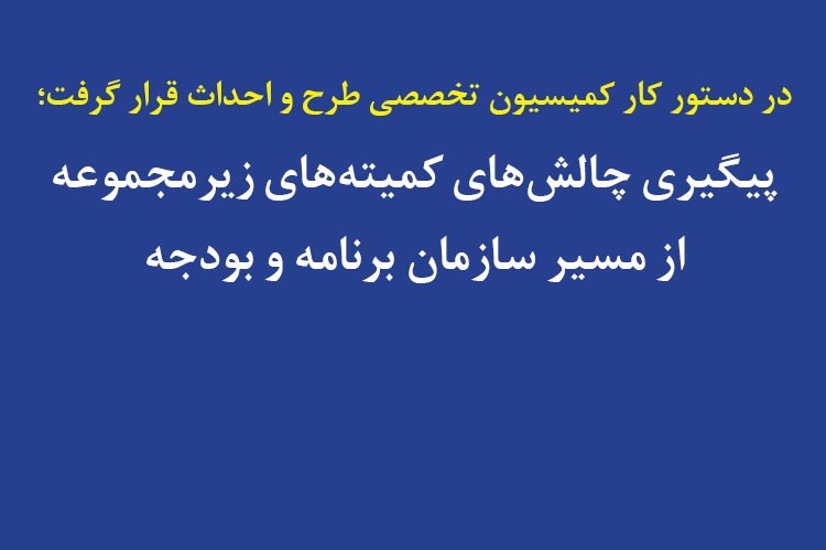 پیگیری چالش‌های کمیته‌های زیرمجموعه از مسیر سازمان برنامه و بودجه
